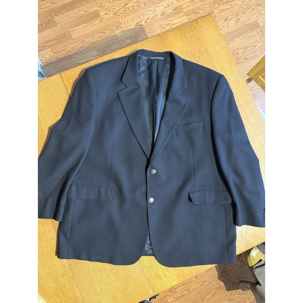 Paul Dione Blazer 52R Navy 100% Wool Crest Buttons Canada Tailored Jacket‎